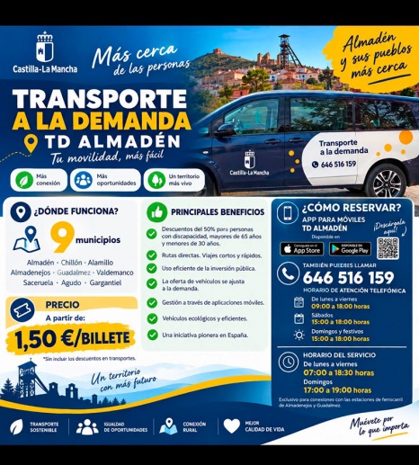 ¡Ya está en marcha el Transporte a la Demanda en Almadén y su comarca!