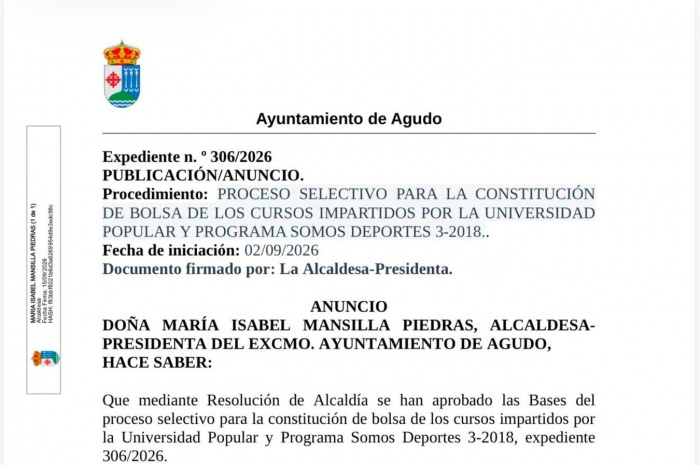 Convocatoria Universidad Popular y Programa Somos Deportes