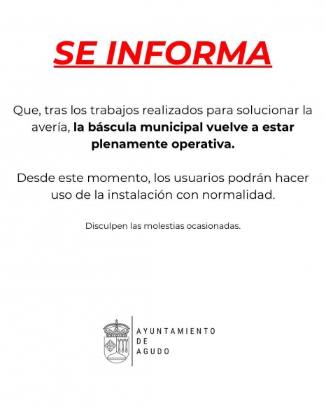La báscula municipal vuelve a estar operativa