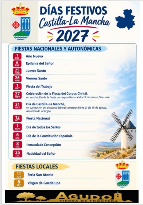 Festivos en Castilla La Mancha 2027